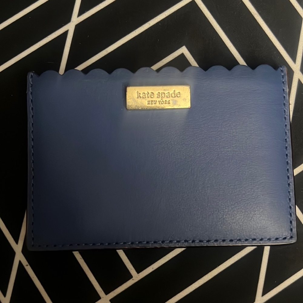 Kate Spade Slim Scalloped Card Holder Blue